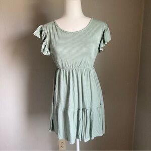 Olivia Rae Green Striped Dress Size Large
